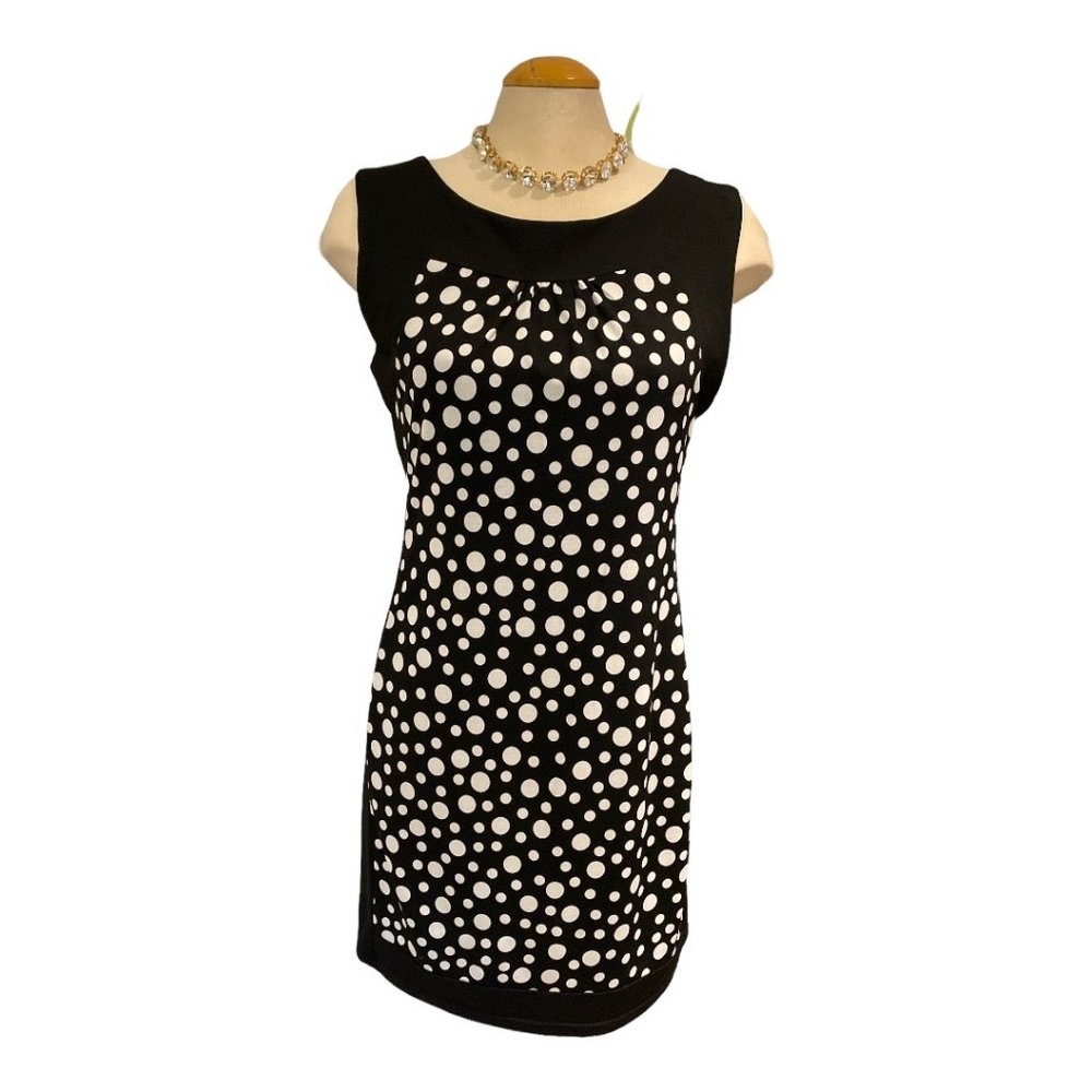 PAPILLON 🇨🇦 Dress Size Medium Polka Dots Stretchy Lined Sleeveless